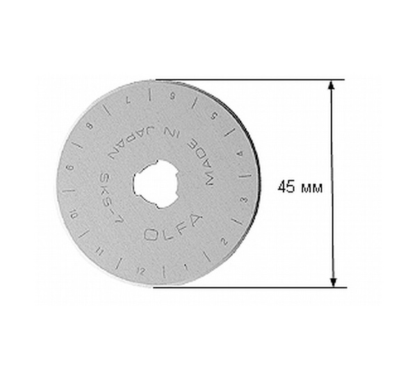 Лезвие OLFA круглое для RTY-2/G,45-C 1 шт (45х0,3 мм) нож olfa с выдвижным лезвием 20 мм хозяйственный корпус и лезвие из нержавеющей стали