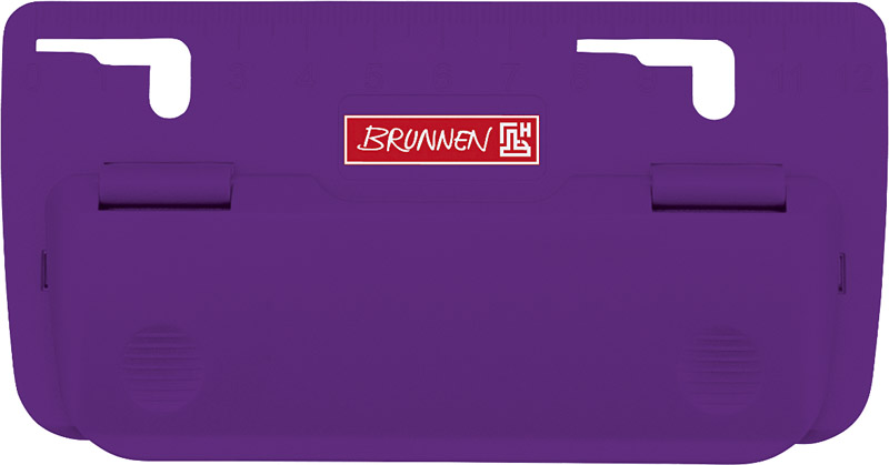 Дырокол компактный Brunnen линейка, может служить зажимом для листов в кольцевой папке, фиолетовый BRN-20650-60 - фото 1