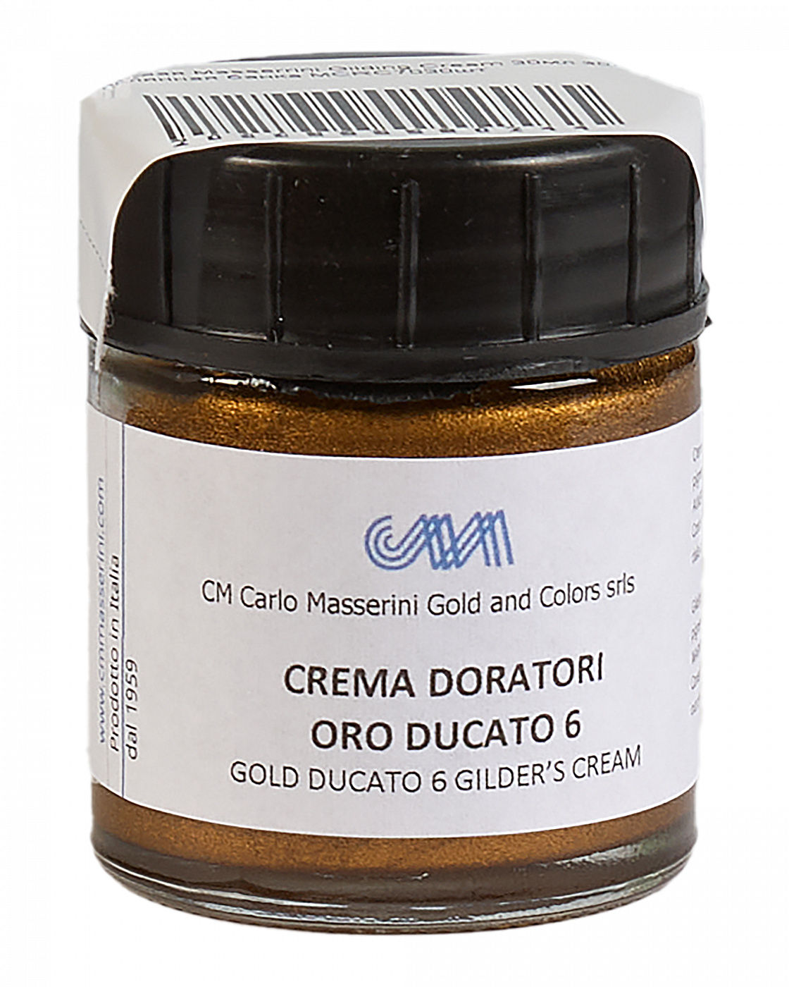 Паста бронзовая Masserini Gilding Cream 30 мл золотой дукат 6, стеклянная банка M-MCRC7030 - фото 1