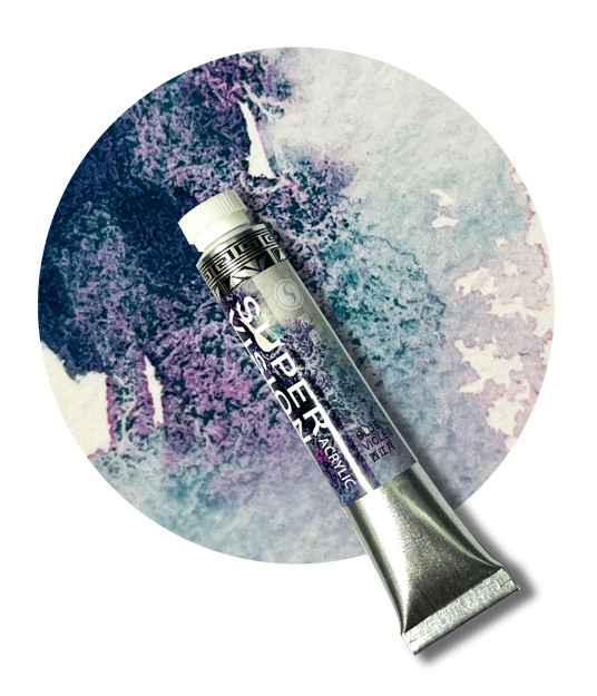 Акрил Super Vision с грануляцией  "Acrylic layered " в тубе 8 мл S5 Blue violet