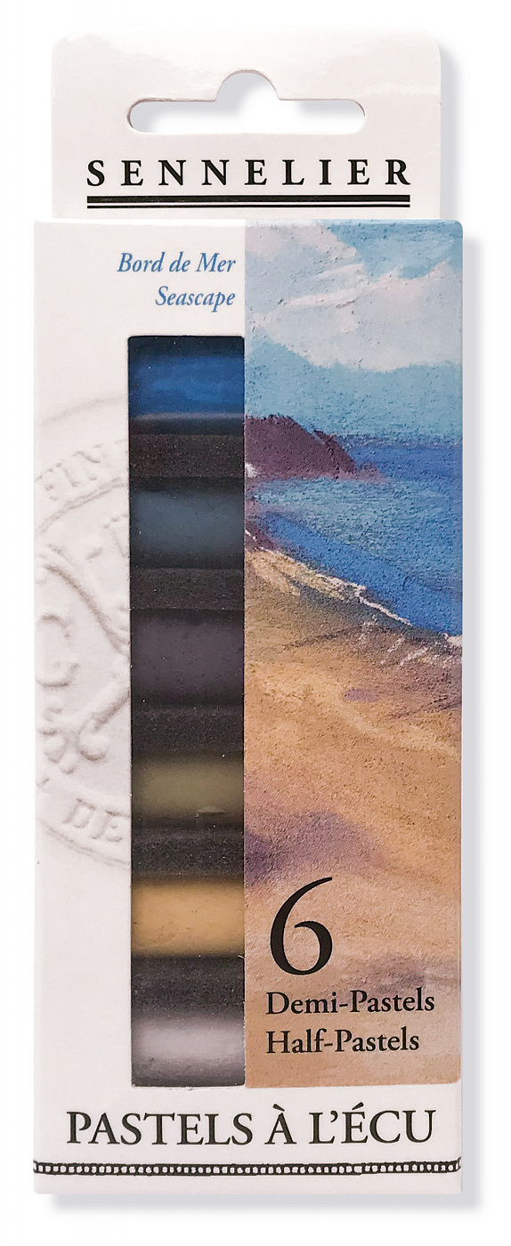 Набор сухой пастели Sennelier "A LECU" 6 цв 1/2, Морской пейзаж, в картонной коробке