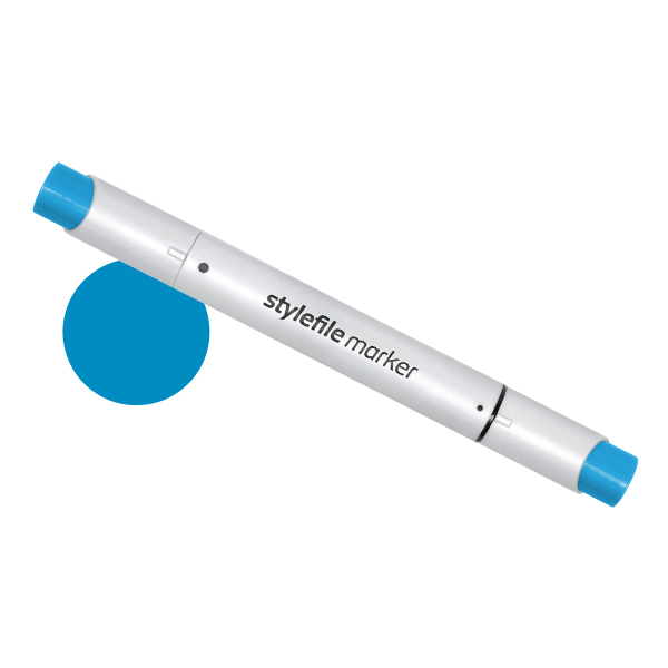 Маркер двухсторонний на спиртовой основе Stylefile Brush №560 синий индийский маркер текстовыделитель schneider job 1 0 5 0 мм чернила на водной основе синий