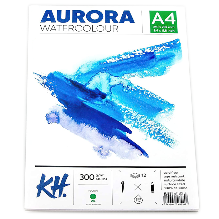 Альбом-склейка для акварели Aurora Rough А4 12 л 300 г 100% целлюлоза
