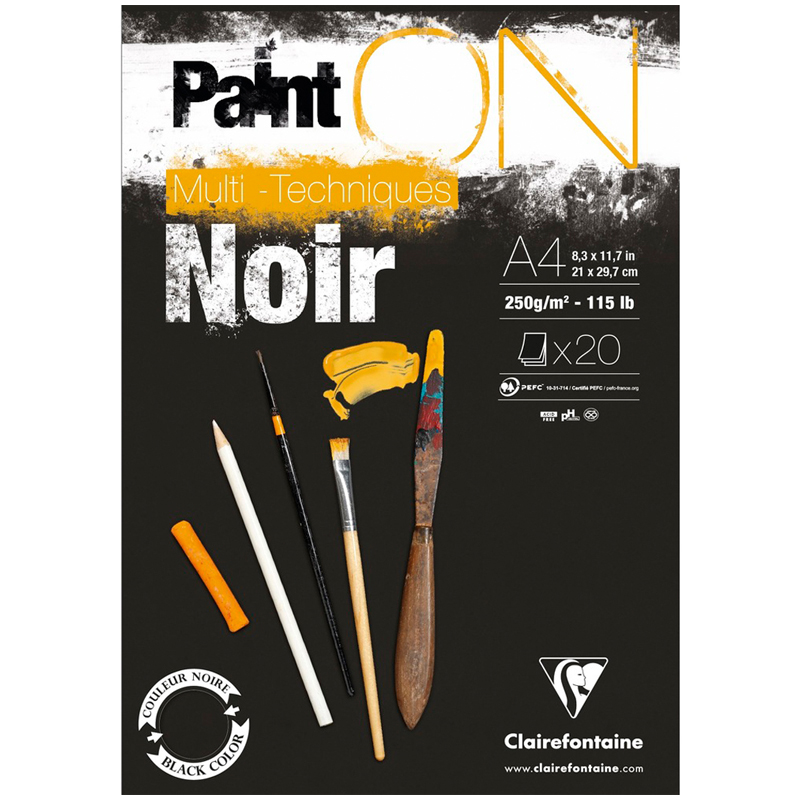-    Clairefontaine PaintON Noir 4 20  250 , 