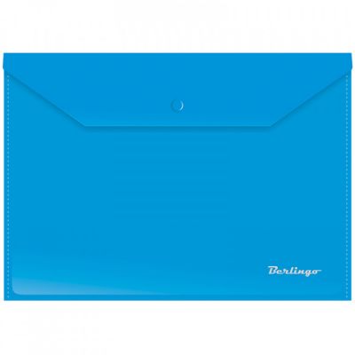 Папка-конверт на кнопке Berlingo А4, синяя папка конверт на молнии 280 350мм centrum в асс