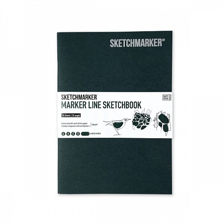 скетчбук для маркеров sketchmarker marker line 17 6х25 см 16 л 160 г мягкая обложка бирюзовый Скетчбук для маркеров Sketchmarker 