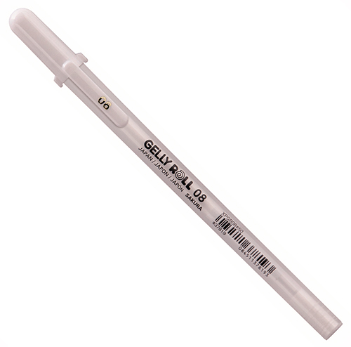 Ручка гелевая GELLY ROLL #08 белая, средний стержень ручка гелевая gelly roll разные а