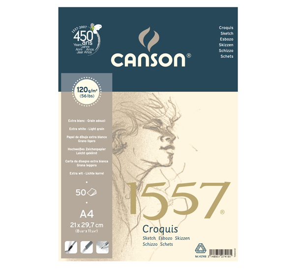 Купить Альбом для графики на спирали Canson 1557 21*29, 7 см 50 л 120 г, Франция