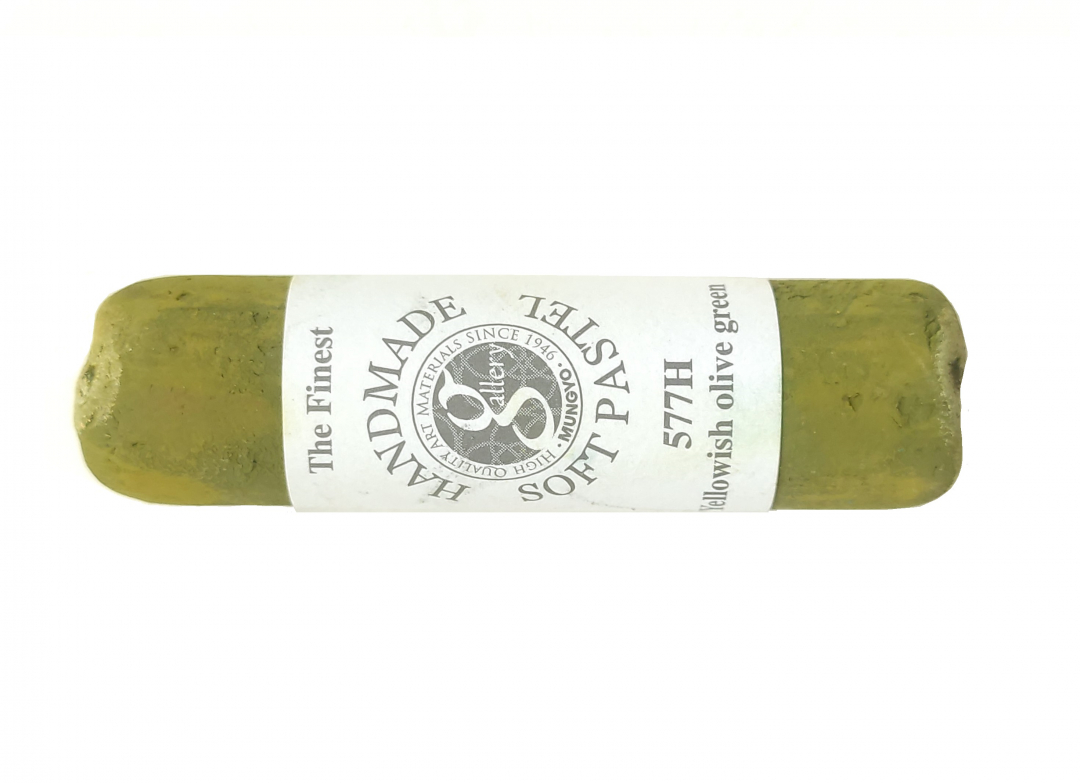 Пастель сухая мягкая, круглая, ручной работы Mungyo, YELLOWISH OLIVE GREEN