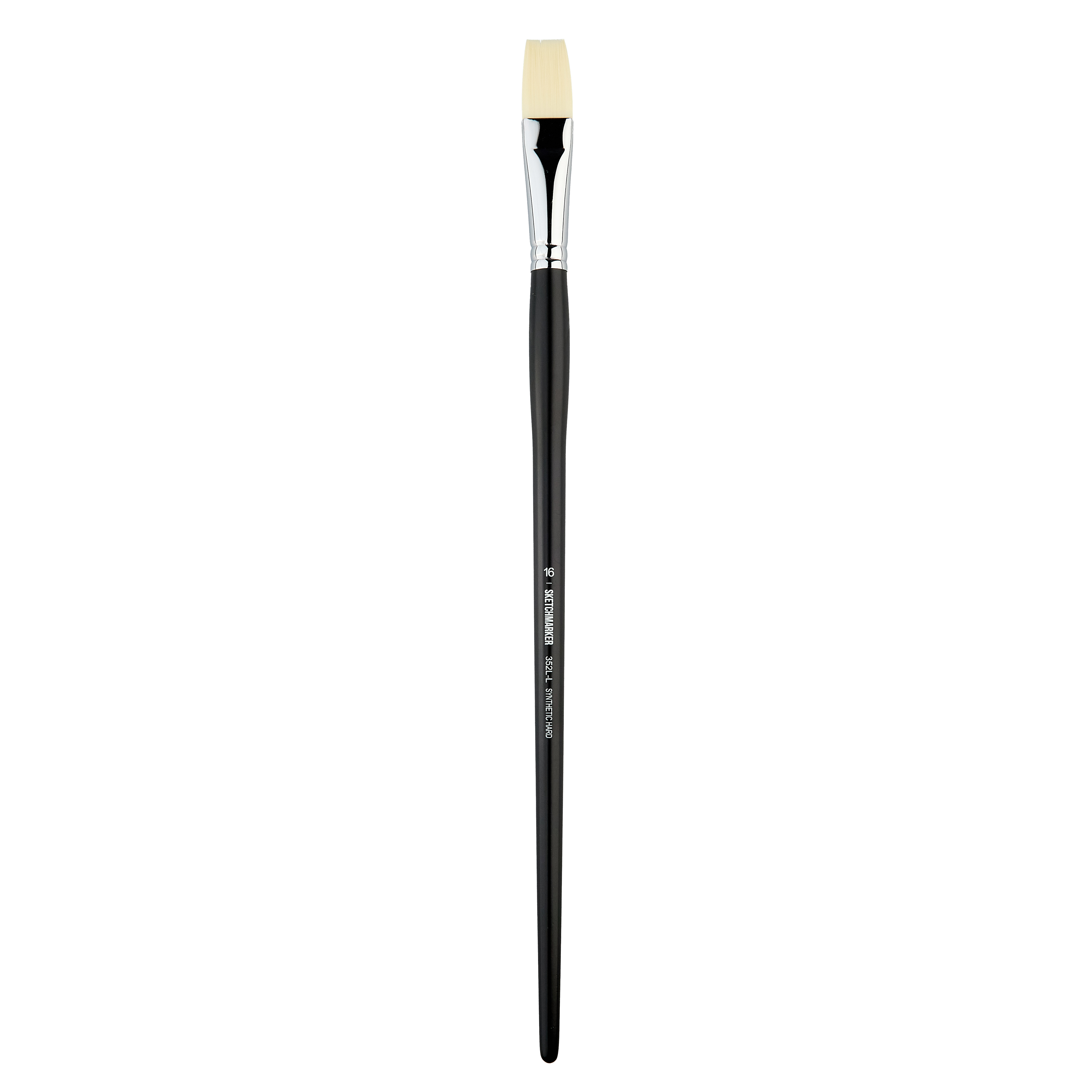 Кисть жесткая синтетика №16 плоская удлиненная Sketchmarker "352L" ручка длинная
