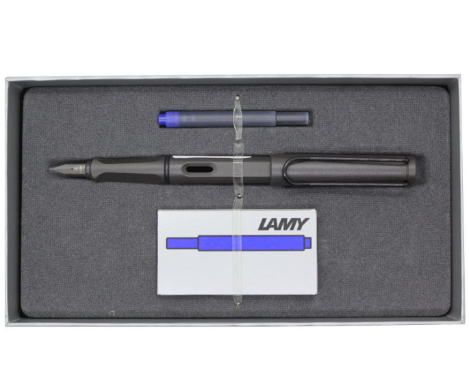 Набор ручка перьевая LAMY Safari, F корпус умбра+ картриджи синие 5 шт Lamy-4000202/1602077 Lamy-4000202/1602077 - фото 1