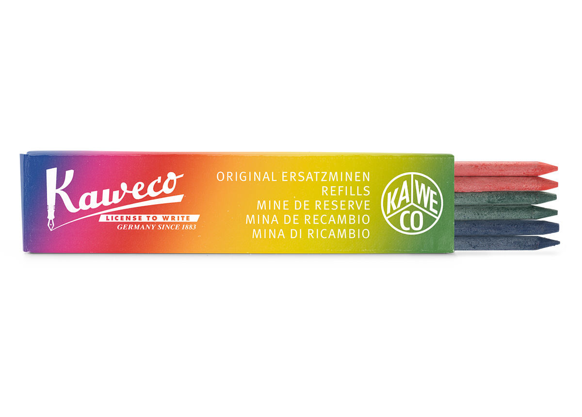 Набор грифелей для механических карандашей KAWECO 3,2 мм 6 шт цвет красный, синий, зеленый набор шоколадных конфет эйнемъ 1 красный октябрь 260 гр
