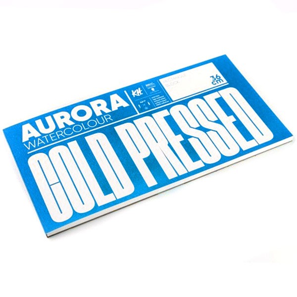 Альбом-склейка для акварели Aurora RAW Cold 18х36 см 20 л 300 г 100% целлюлоза альбом склейка для акварели aurora cold а4 12 л 300 г 100% целлюлоза