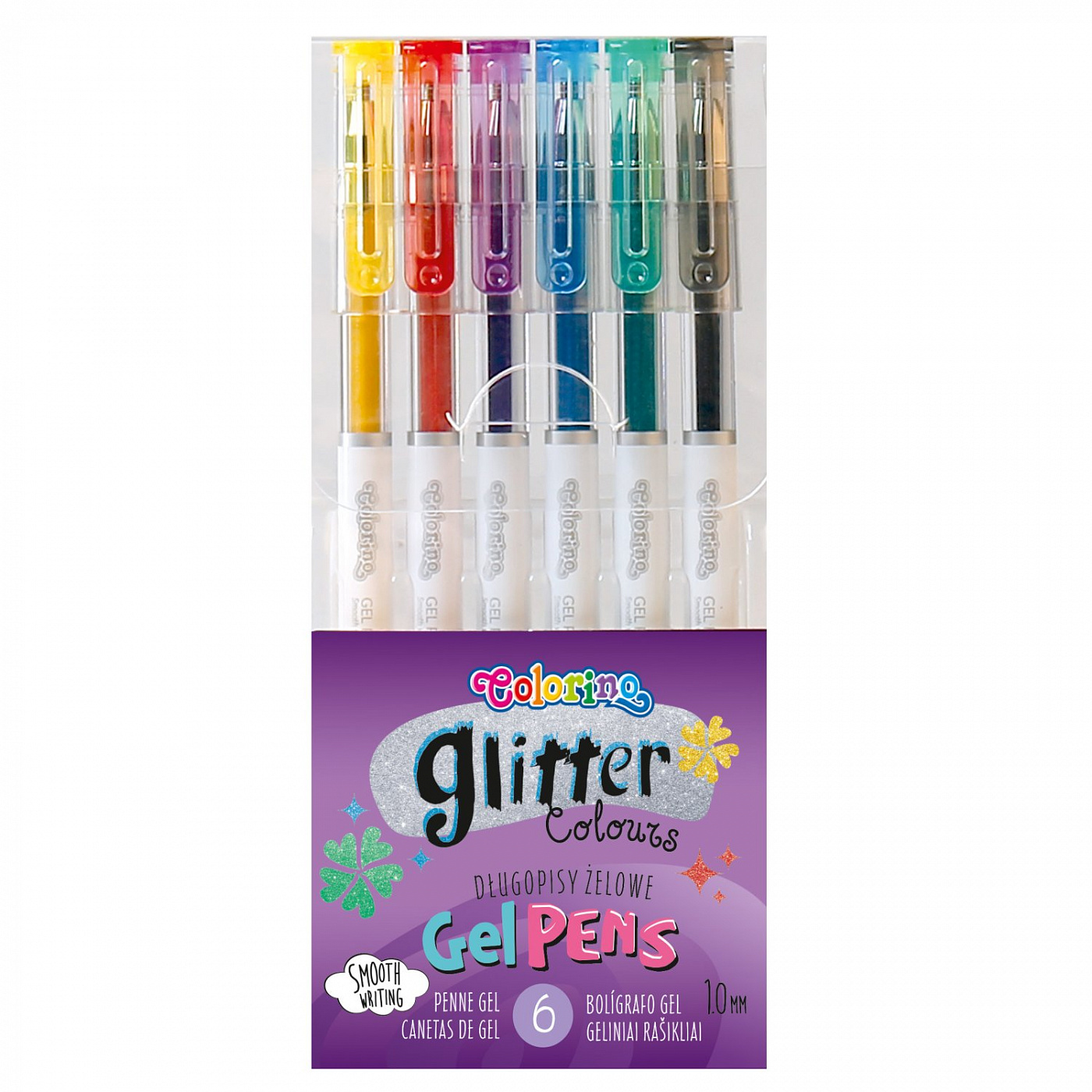 Набор гелевых ручек Colorino, 6 цветов с глиттерами набор для творчества аппликация из мягкого пластика eva пароход