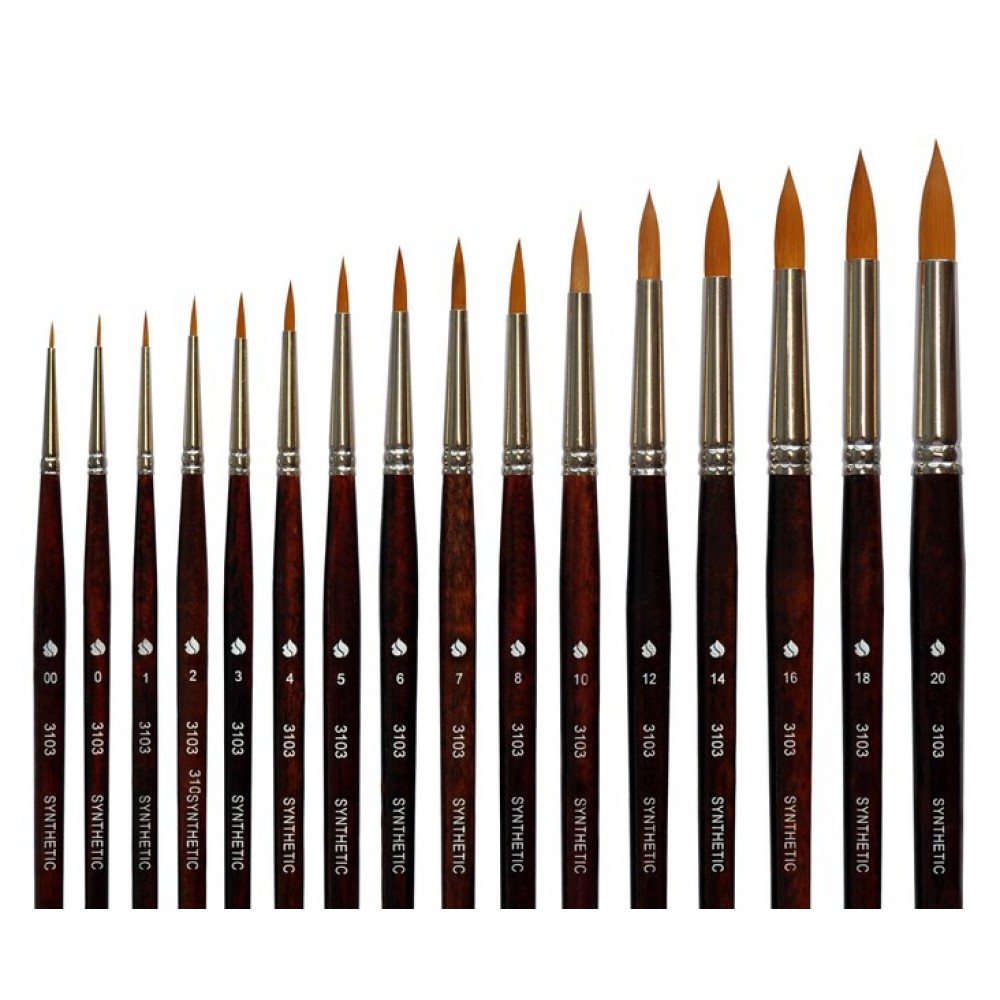 ?Кисть синтетика №14 круглая Художественные материалы "3103" длинная ручка