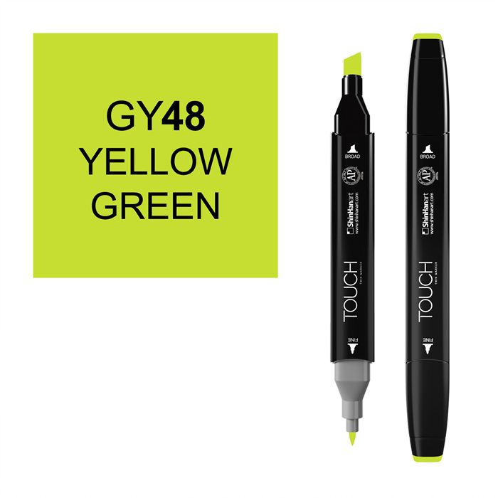 Маркер спиртовой Touch Twin цв. GY48 зелено-желтый леттеринг бизнес на кончике пера