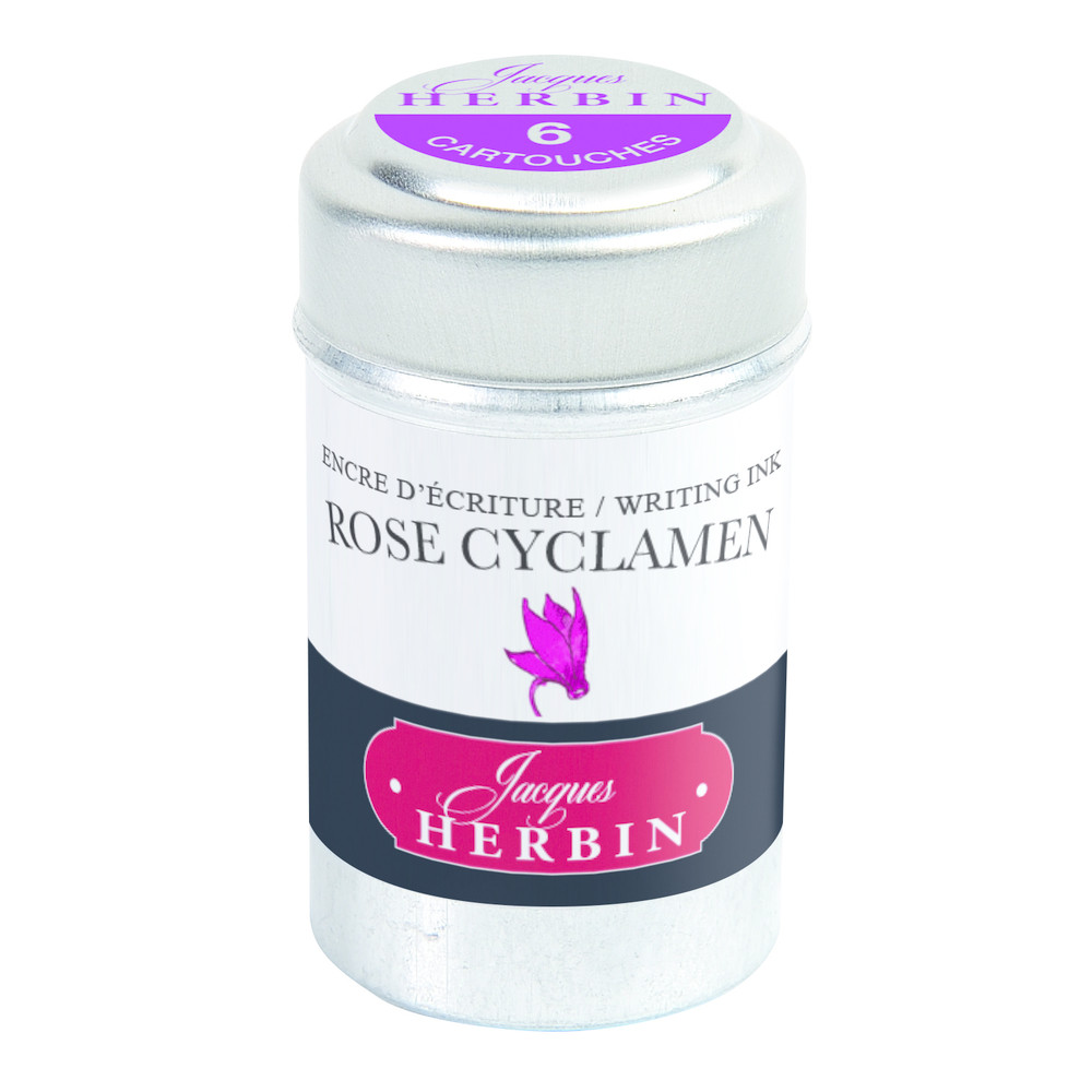 Набор картриджей для перьевой ручки Herbin, Rose cyclamen Розовый цикломен, 6 шт Herbin-20166T - фото 1
