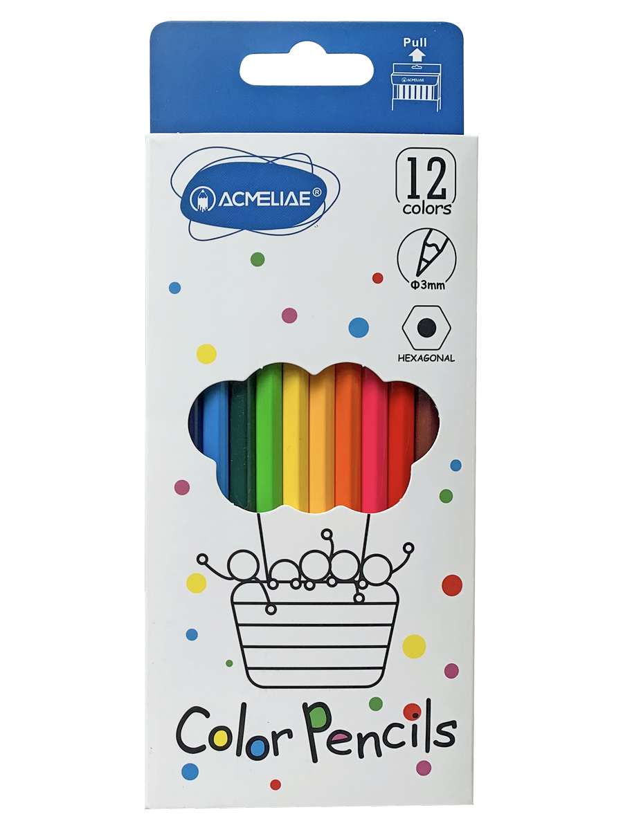 Набор карандашей цветных Acmeliae 12 цв, в картонном футляре готовим руку к письму прописи для детского сада с наклейками