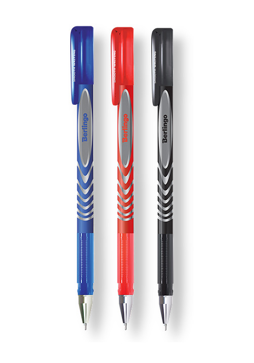 ручка шариковая berlingo triangle 100t 0 7 мм трехгран игольчатый стержень синяя Ручка гелевая Berlingo 