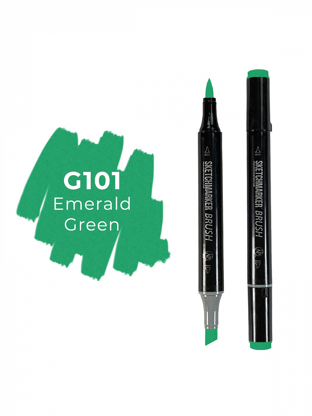 Маркер двухсторонний на спиртовой основе Sketchmarker Brush Цвет Зеленый изумрудный пластика полимерная глина 56 г классический изумрудный зеленый