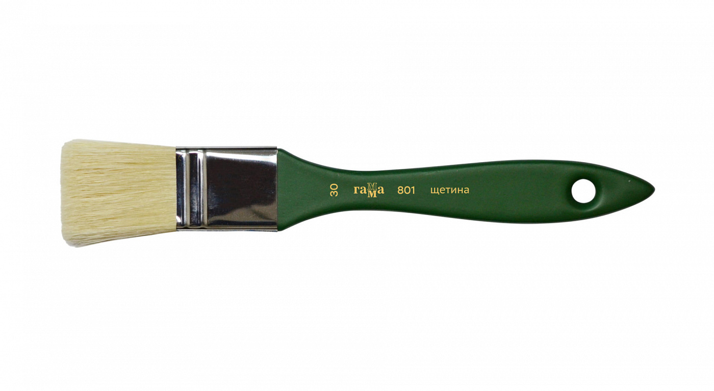 Кисть щетина №30 флейц Гамма, зелёная ручка линза 509 sinister x5 зелёная oem 509 x5len 13 gd