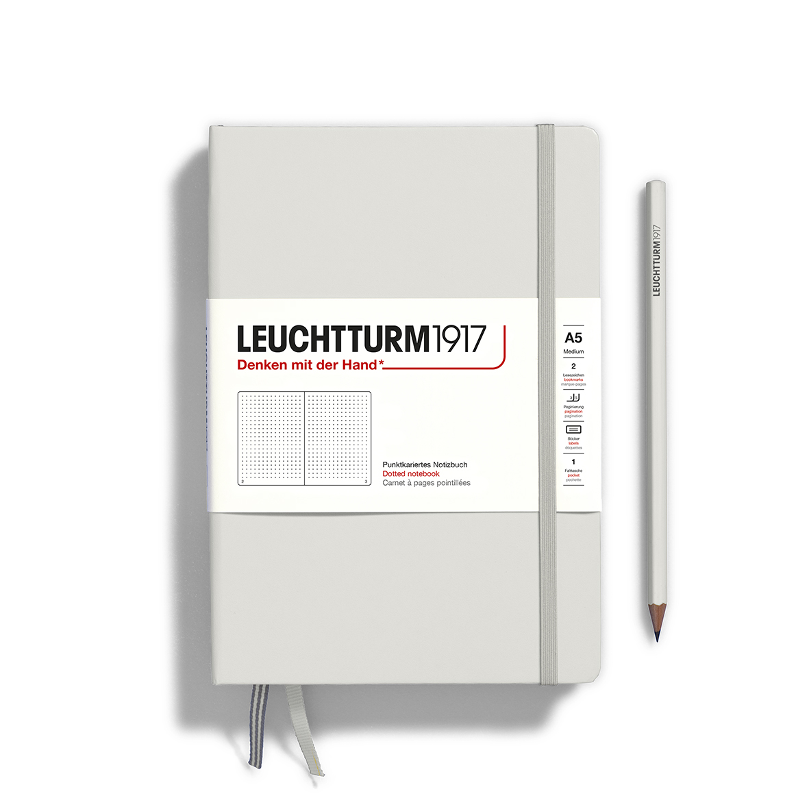 Блокнот в точку Leuchtturm1917 quotNatural Colors quot 145x21 см 125 л твердая обложка цвет Серый свет 3838₽