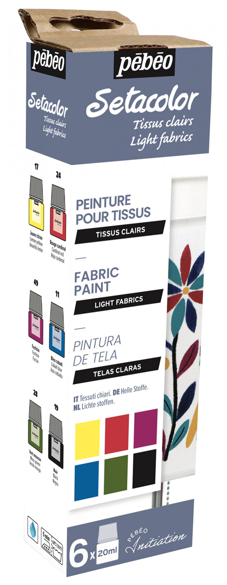 Набор красок для светлых тканей Pebeo Setacolor Light Fabrics 