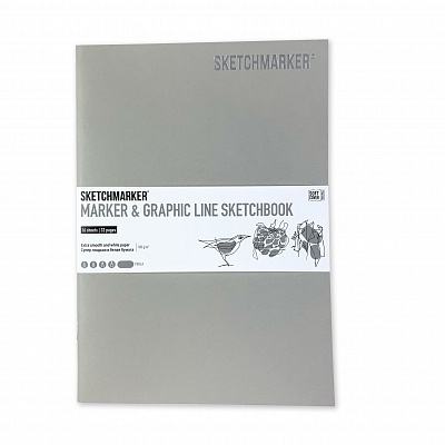 скетчбук для маркеров sketchmarker marker line 17 6х25 см 16 л 160 г мягкая обложка бирюзовый Скетчбук Sketchmarker 