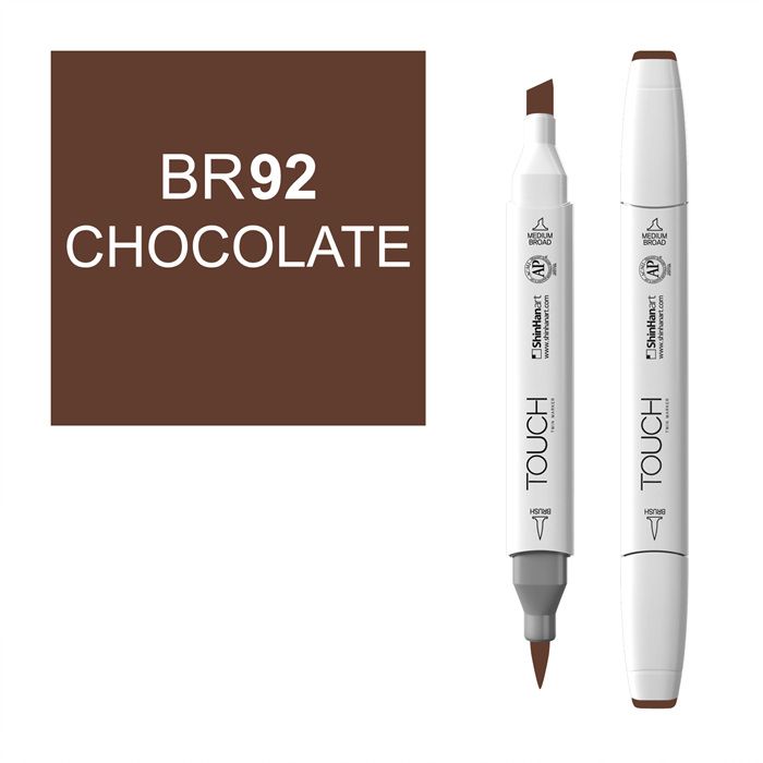 Маркер спиртовой BRUSH Touch Twin цв. BR92 шоколадный сменные файлы global fashion полумесяц 80 грит 50 шт