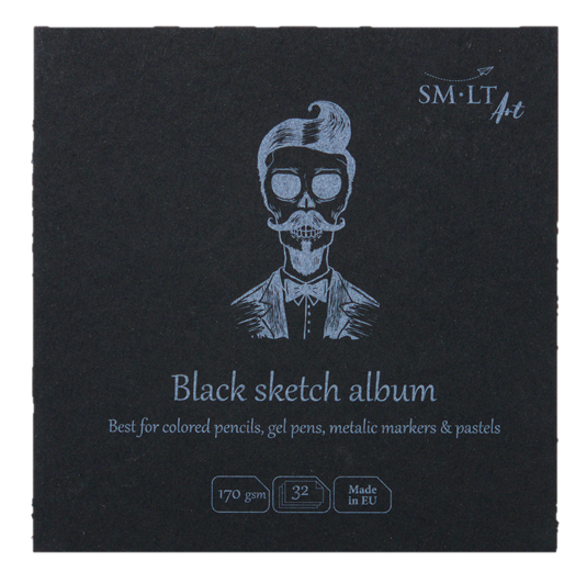 Альбом SMLT Layflat Black 14х14 см 32 л 170 г, черная бумага