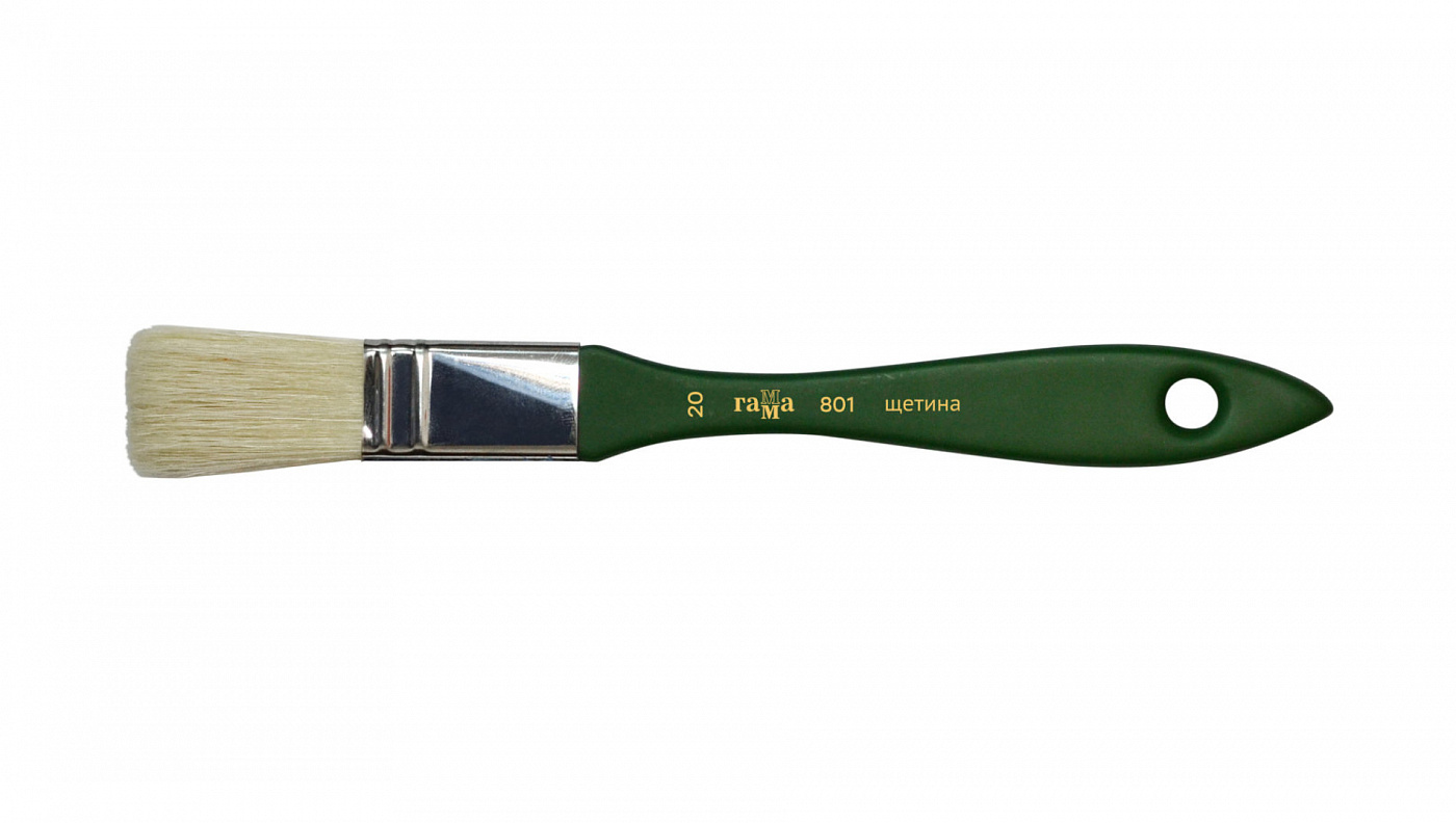 Кисть щетина №20 флейц Гамма, зелёная ручка линза 509 sinister x5 зелёная oem 509 x5len 13 gd