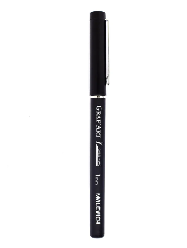 Ручка капиллярная Малевичъ GrafArt PRO, 1 мм, скошенная капиллярная ручка рoint 44 жёлтая stabilo