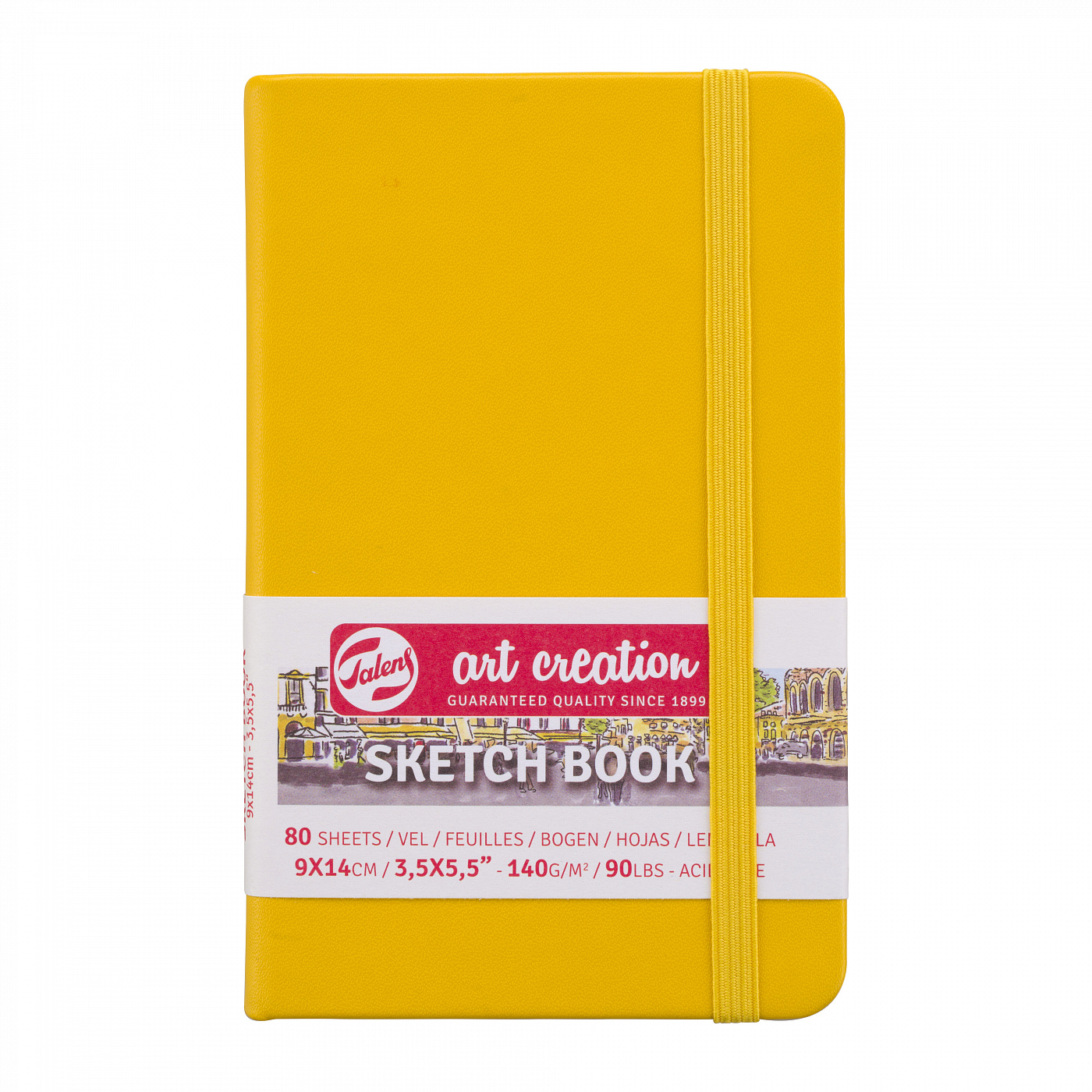 Блокнот для зарисовок Art Creation 9х14 см 80 л 140 г, твердая обложка, желтый дневник школьный 5 11 класс обложка пвх под мрамор сова желтый