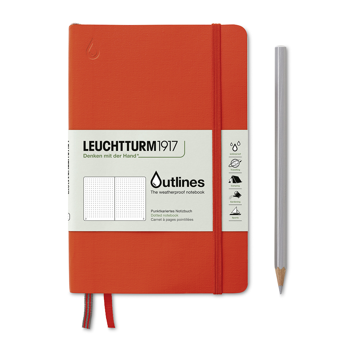 Записная книжка в точку Leuchtturm Outlines B6 89 стр., 150 г, мягкая обложка ярко-оранжевый колода игральных карт avgvst