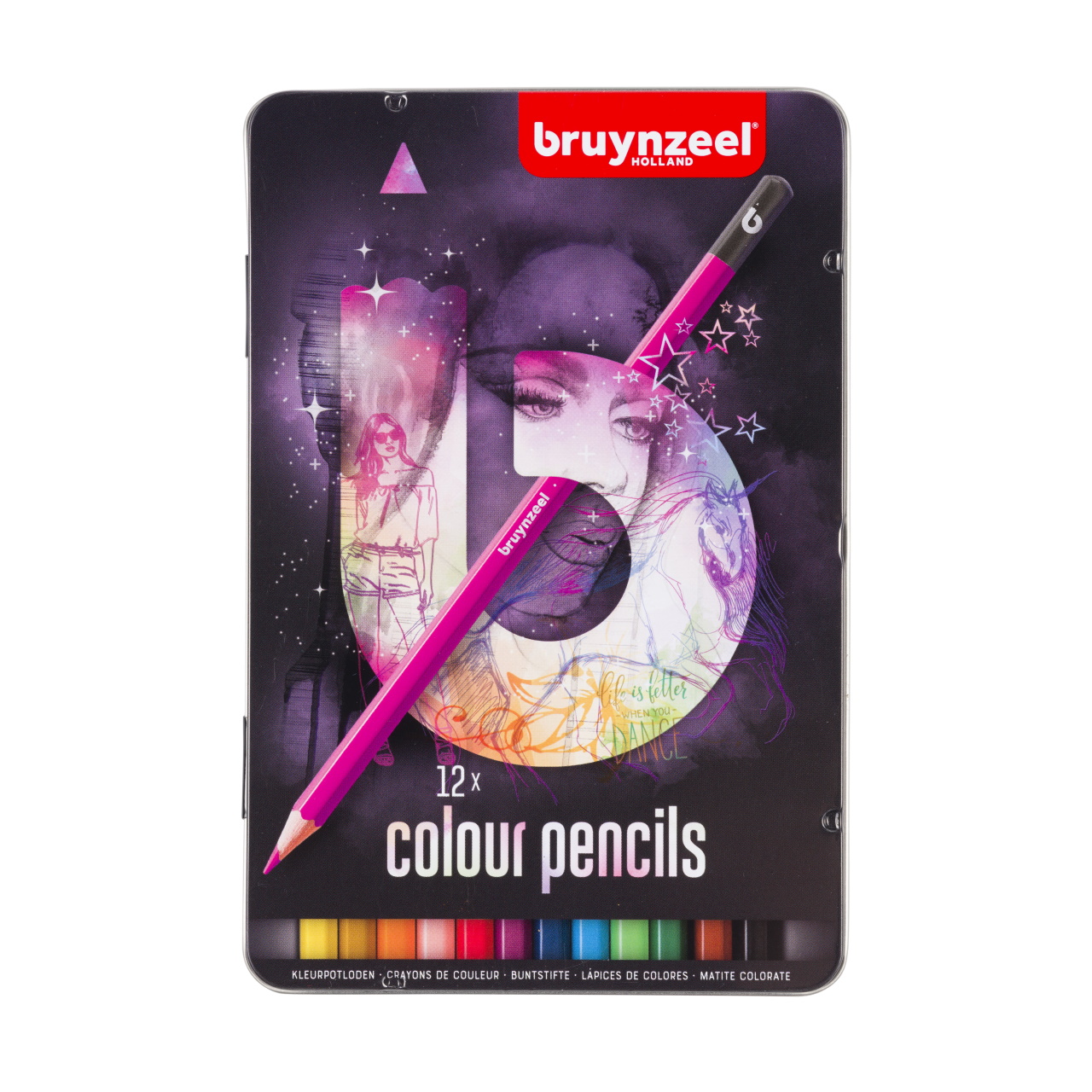 Набор цветных карандашей Bruynzeel 12 шт, розовая упаковка математика для младших школьников