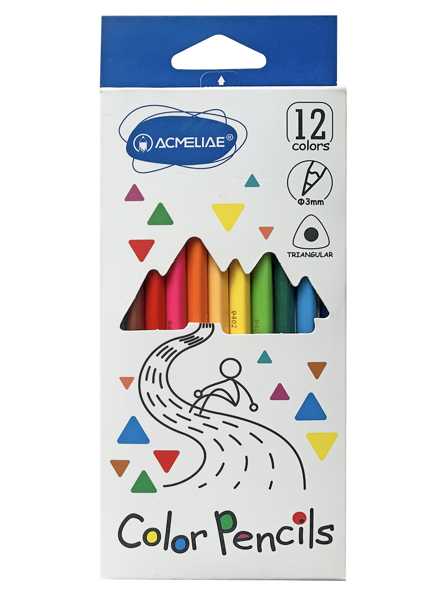 Набор карандашей цветных трехгранных Acmeliae 12 цв, в картонном футляре набор стираемых ных карандашей acmeliae 24 цв в картонном футляре