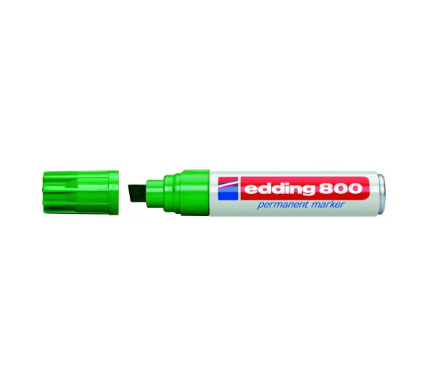 Купить Маркер перманентный Edding 800 4-12 мм с квадратным наконечником, зеленый, Германия