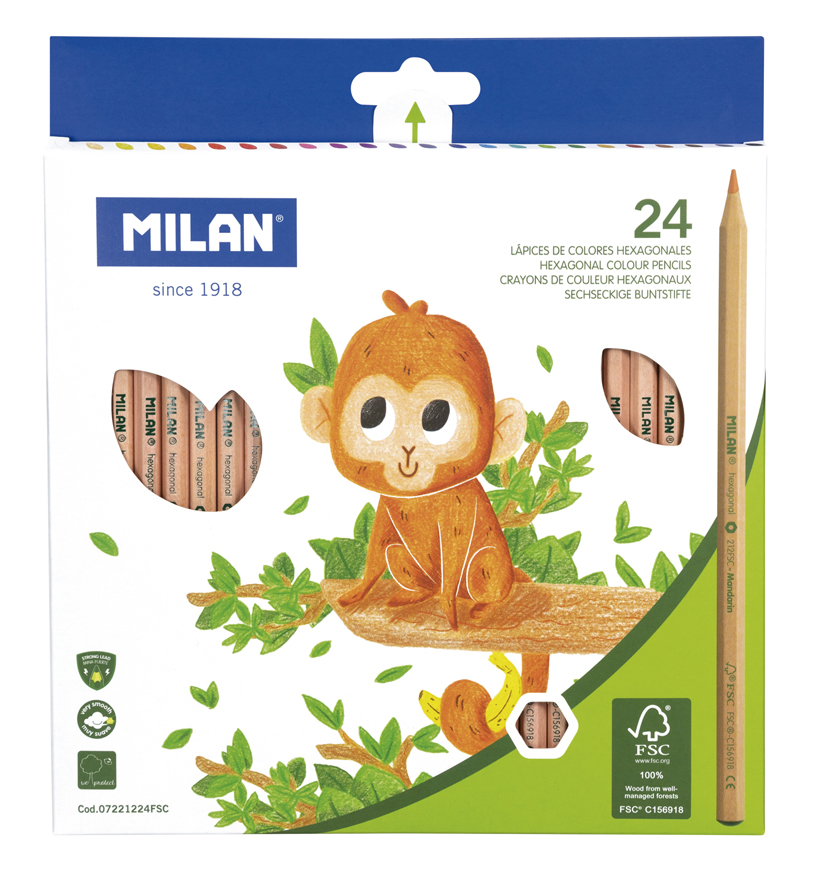 Набор цветных карандашей MILAN 24 цв, шестигранные, в картонной упаковке architekturfuhrer milan