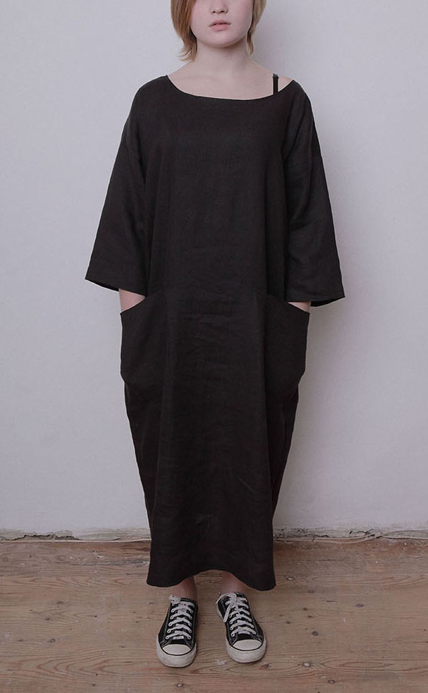 Платье черное с принтом Модель-1202, унисекс Модель-1202