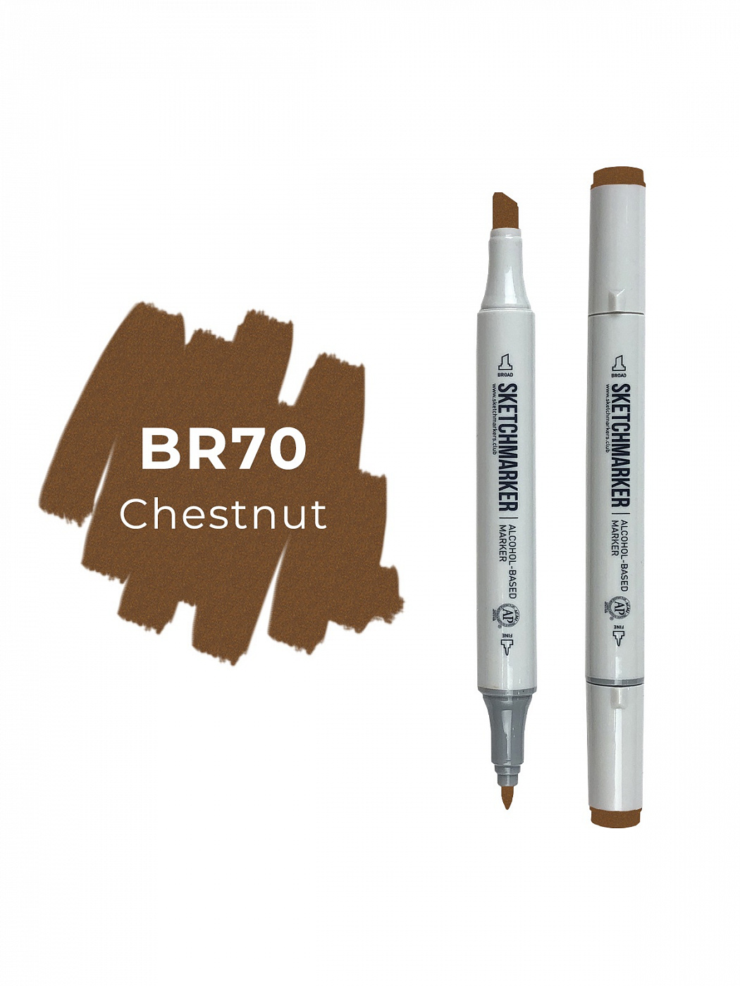 Маркер двухсторонний на спиртовой основе Sketchmarker Цвет Каштан