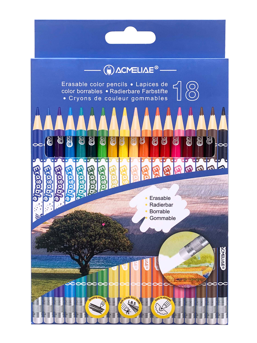 Набор карандашей стираемых цветных Acmeliae 24 цв, картонном футляре пазлы для малышей забавные машинки набор из 4 шт 3 упаковка