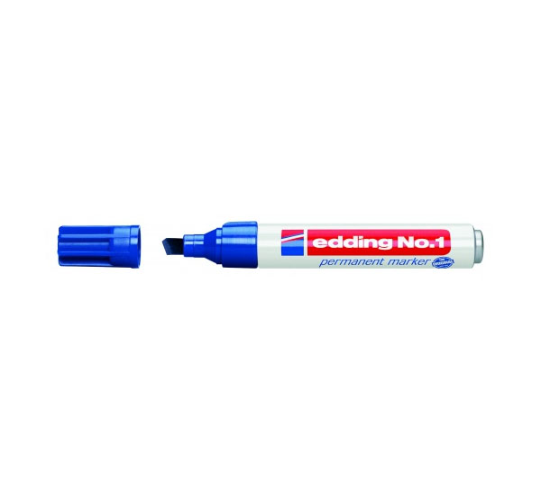 маркер перманентный edding 1 1 5 мм со скошенным наконечником синий Маркер перманентный Edding 