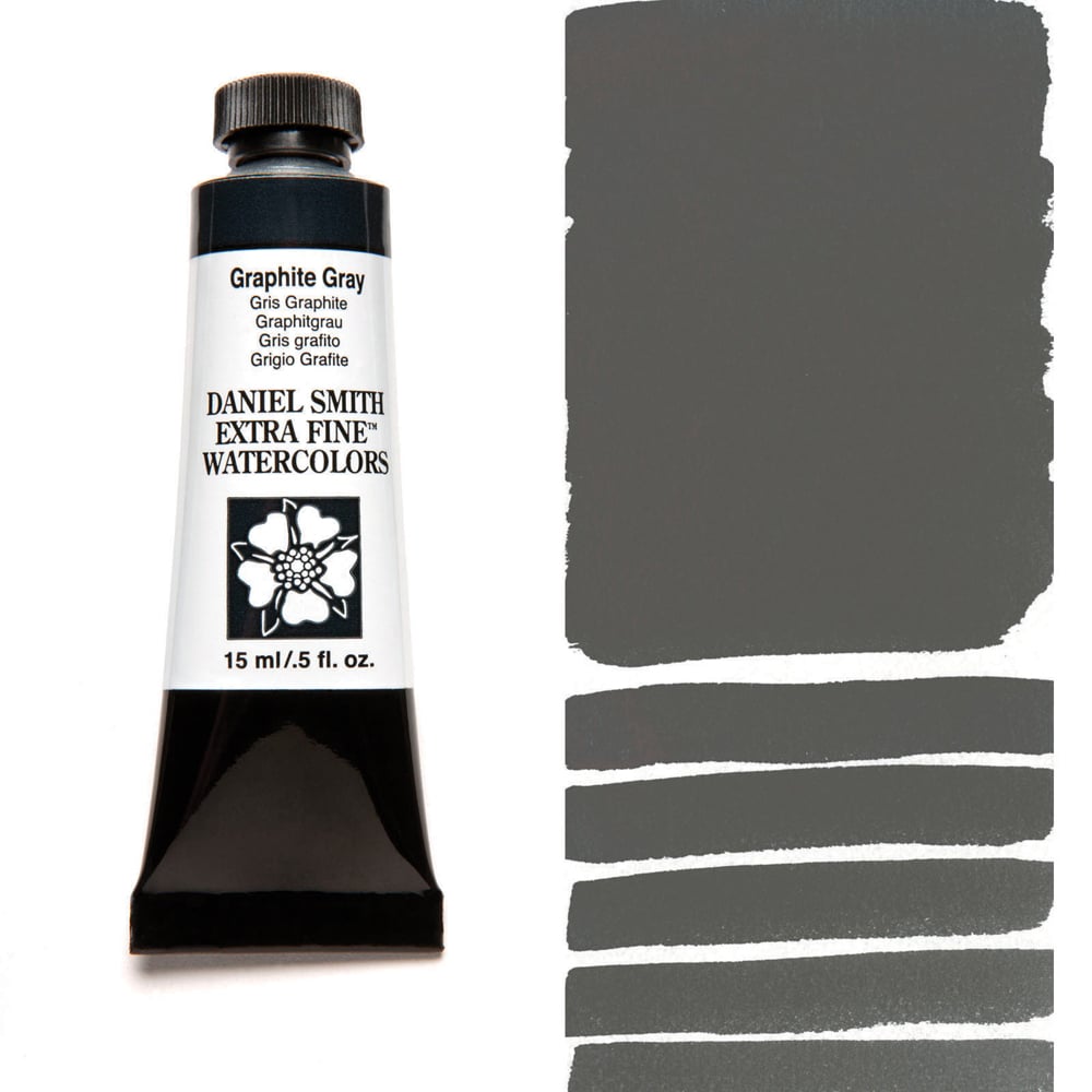 Акварель Daniel Smith в тубе 15 мл Серый графит/Graphite Gray (PBk10) краски акварельные 12 ов в пластиковой тубе 12 мл