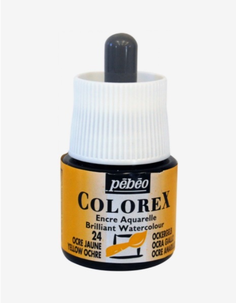 Чернила акварельные Pebeo "Colorex" 45 мл №24 Охра желтая