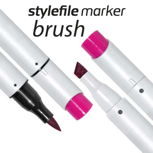 Маркер двухсторонний на спиртовой основе Stylefile Brush №416 фиолетово-синий бледный SFBR416 - фото 2