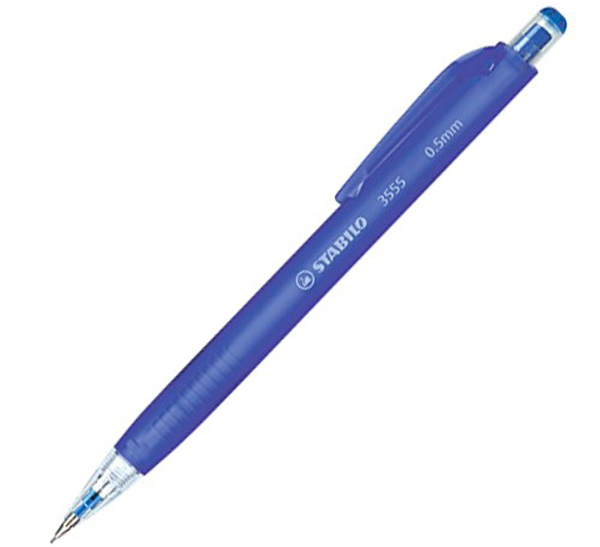 Карандаш механический Stabilo 0,5 мм, синий корпус карандаш механический stabilo left right 2 0 мм для правшей голубой корпус