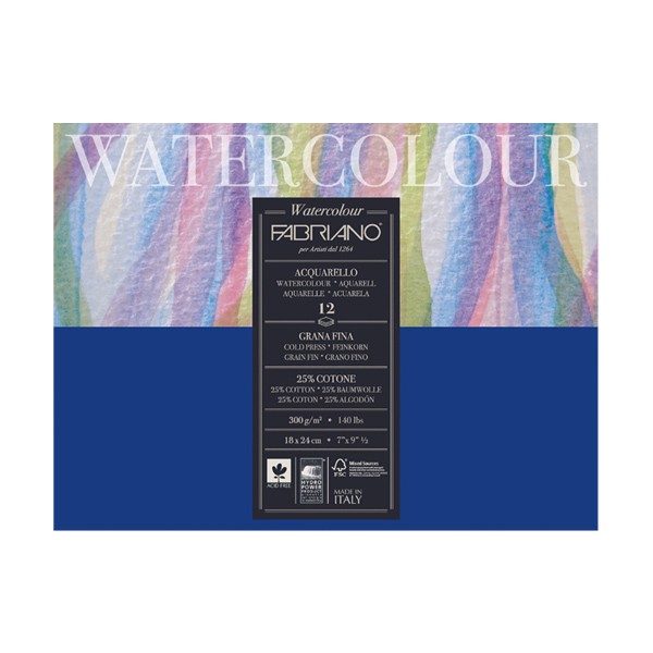 альбом на спирали для акварели fabriano watercolour studio 21x29 7 см 12 л 300 г Блокнот-склейка для акварели Fabriano 