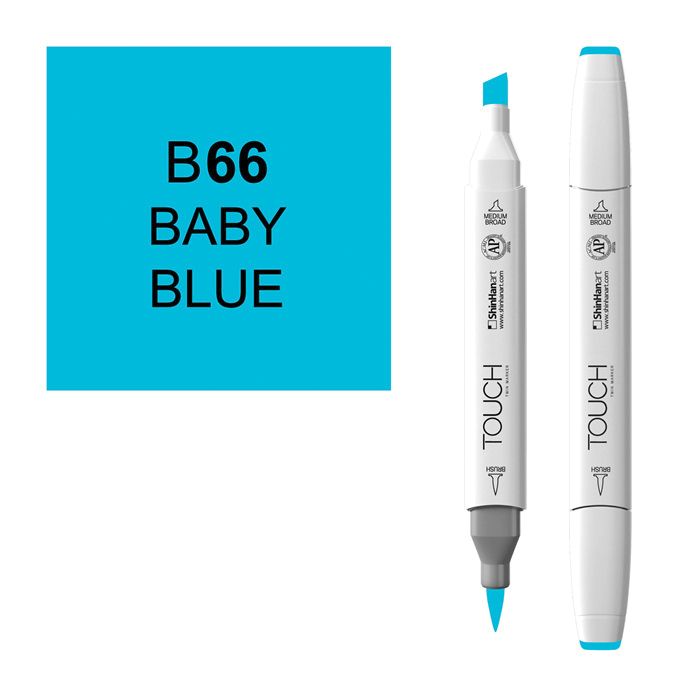 Маркер спиртовой BRUSH Touch Twin цв. B66 голубой сменные файлы global fashion полумесяц 80 грит 50 шт
