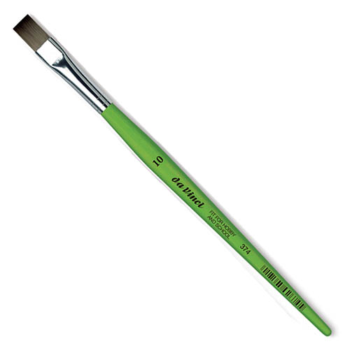 Кисть синтетика №10 плоская Da Vinci 374 короткая ручка