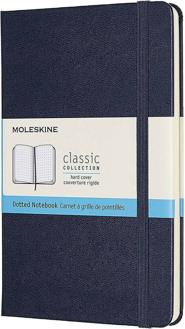 записная книжка в линейку moleskine classic pocket 9x14 см 192 стр обложка твердая синяя сапфир Записная книжка, пунктир Moleskine 